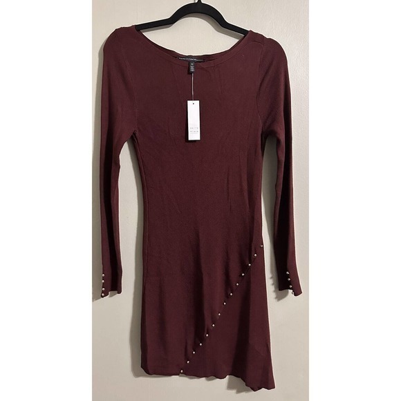 White House Black Market Button‎ Detail Tunic Dark Burgundy Size XS #972 - Picture 1 of 14